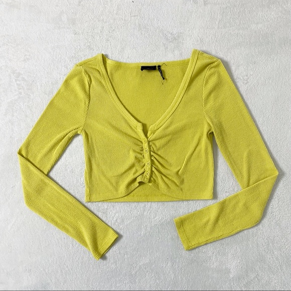 Urban Outfitters Tops - Urban Outfitters out from under yellow cropped long sleeve shirt size medium
